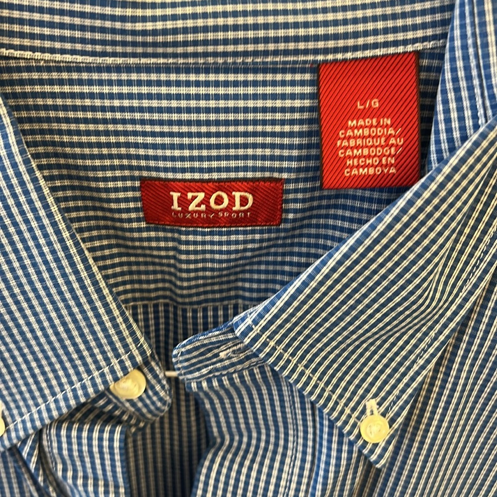 Izod Blue Striped Men's Shirt
